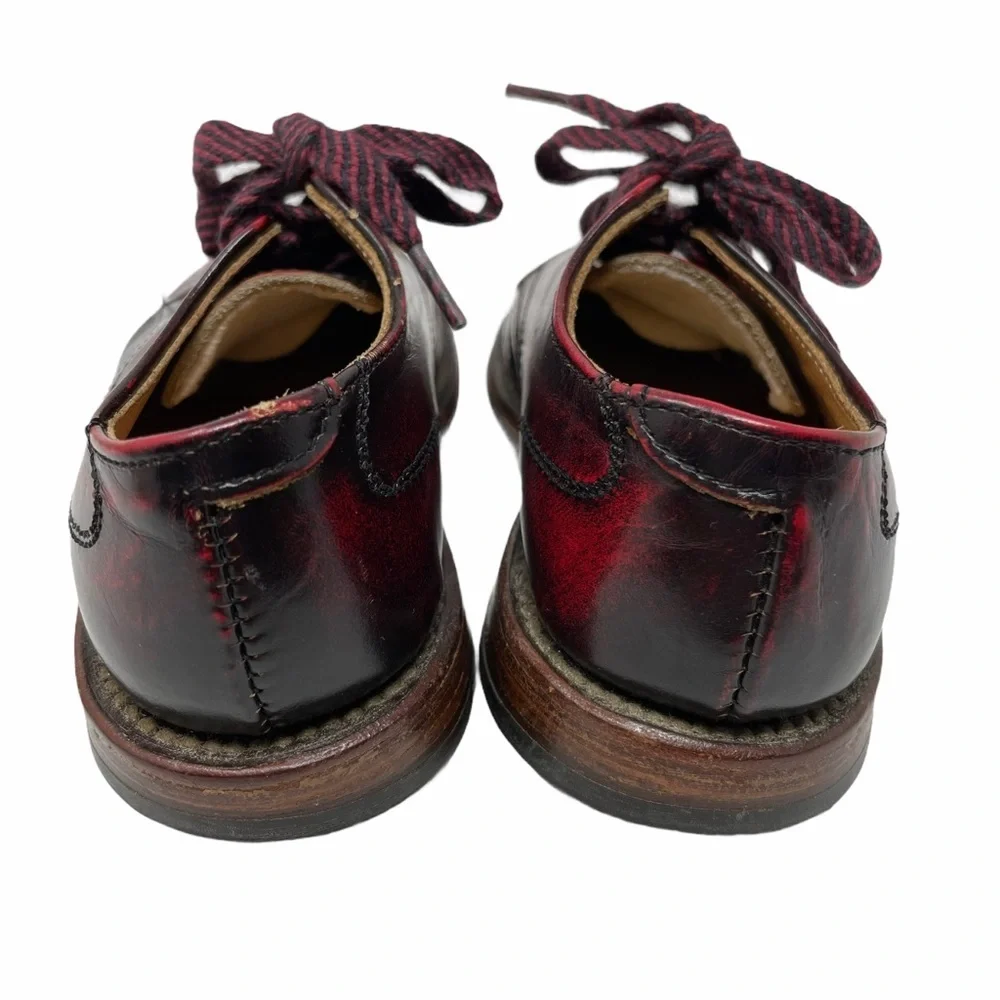 Vintage FALKNER'S All Leather‎ Tie Shoes Reddish Black size 151/2D(infant)
